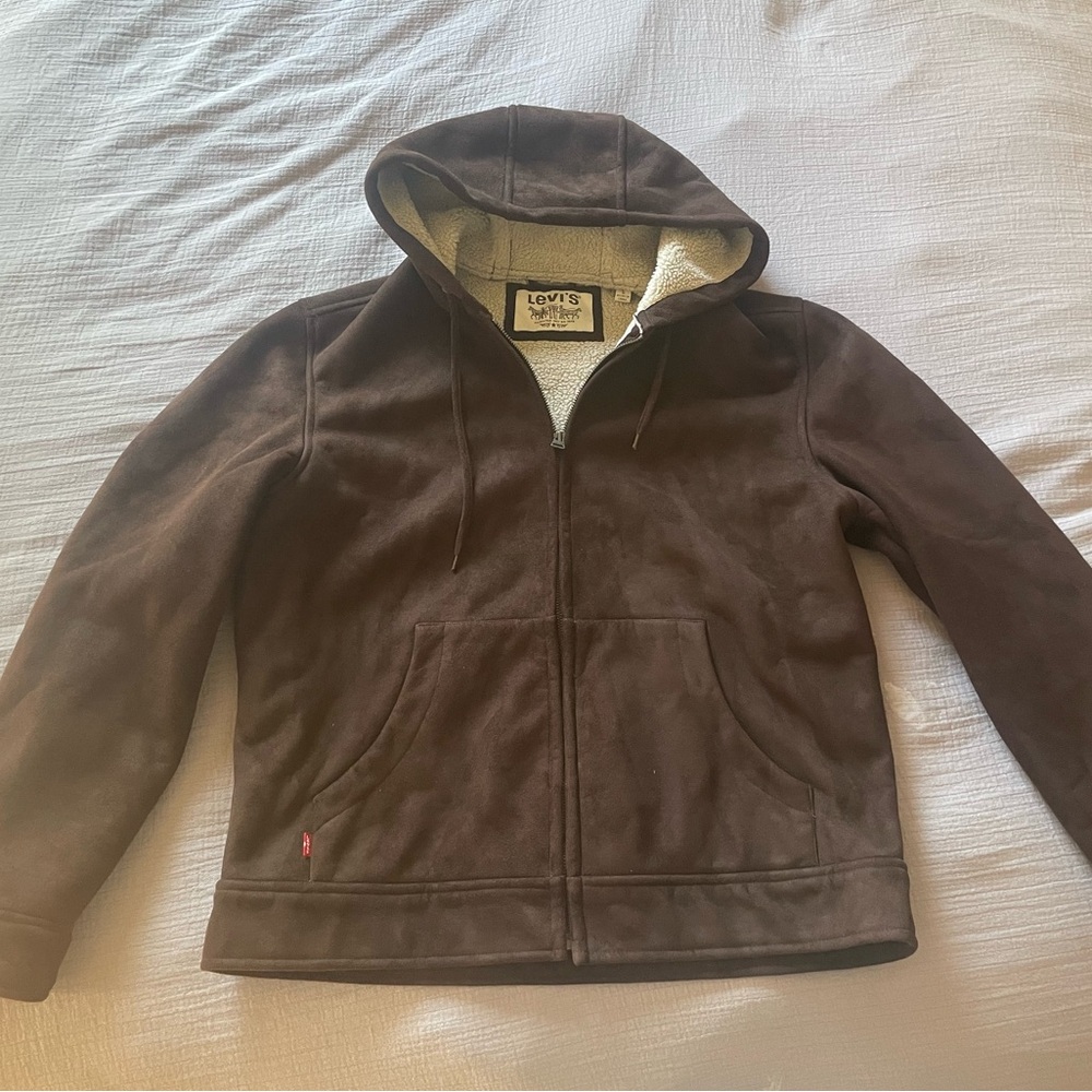 Levi’s suede zip-up hoodie